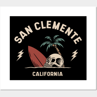 Vintage Surfing San Clemente, California Posters and Art